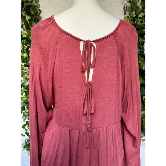 New Altar'd State Red Cropped Ruffled Long Sleeve Top Women's Medium - Picture 6 of 11